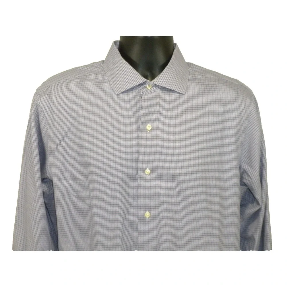 Brooks Brothers Dress Shirt Mens 16-33 XL Purple‎ Button Front Non Iron Supima